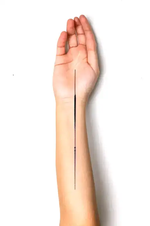 Blackout top of arm tattoo design idea
