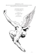 LUCIFER FALLING ANGEL WITH TEXT MEMENTO MORI, JAPANSE ART, HIS BACK WINGS, ON ARM  tattoo design idea
