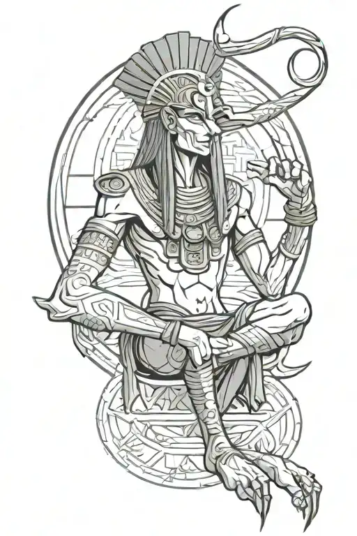 Egyptian god thoth tattoo design idea