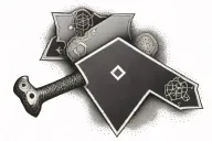 framing hammer crossed tattoo design idea