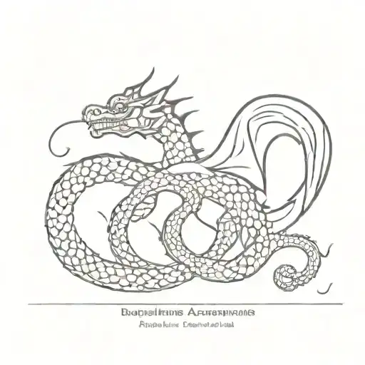 dragon with words Radical Acceptance Gratitude Service Family Change tattoo design idea