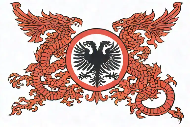 Albanian flag tattoo design idea