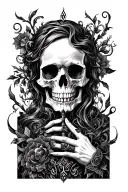Gothic tattoo without skull and not very smearing hand tattoo design idea