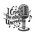 "I create the uncreated " music notes microphone pen music notes  tattoo design idea