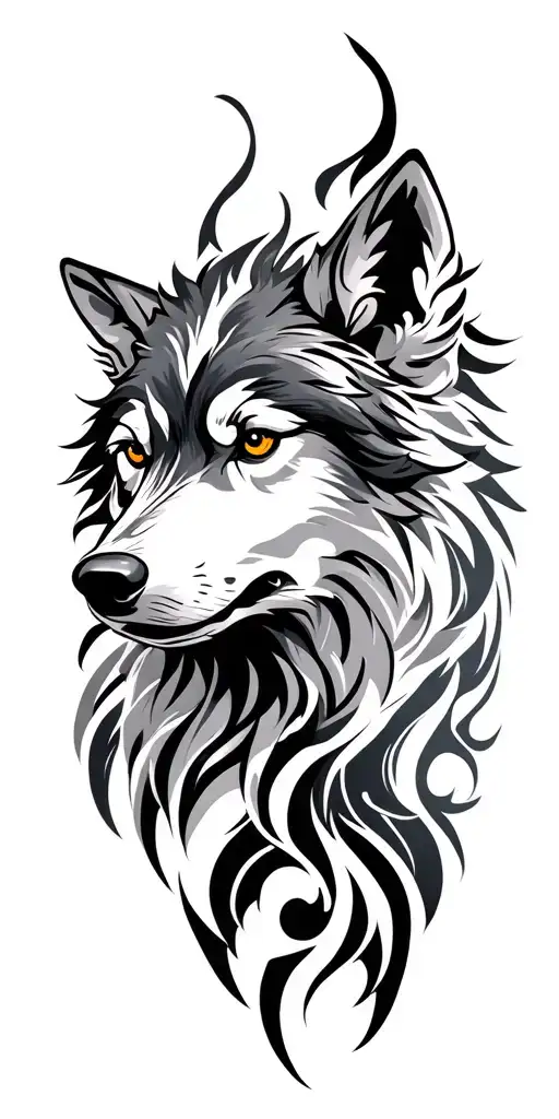 pictish wolf head tattoo design idea