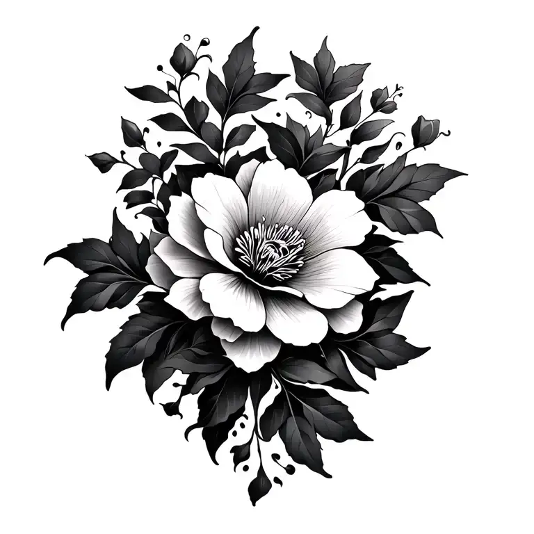 floral, vine wraparound tattoo design idea