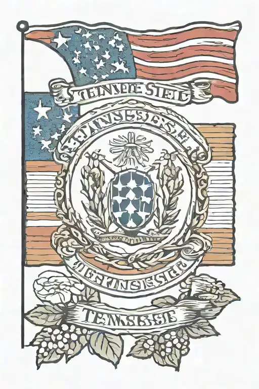 tennessee state flag tattoo design idea