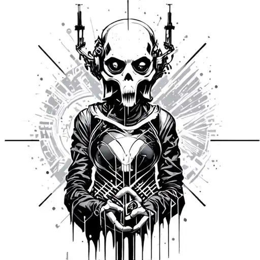 cyber punk edgerunners inspired design tattoo design idea