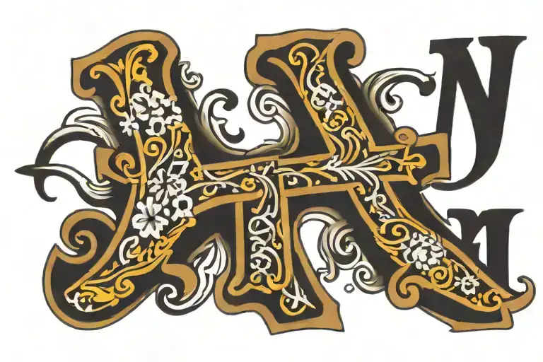 the word friend with a cross as part of the letters  tattoo design idea