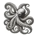 Black Octopus tattoo design idea