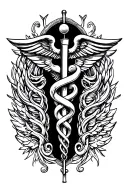 Caduceus, sculpy cane tattoo design idea