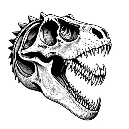 skull dinosaur skull tattoo design idea