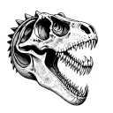 skull dinosaur skull tattoo design idea