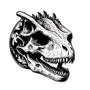 skull dinosaur skull tattoo design idea