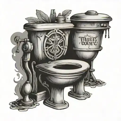 The text should be: toilet for hanie tattoo design idea