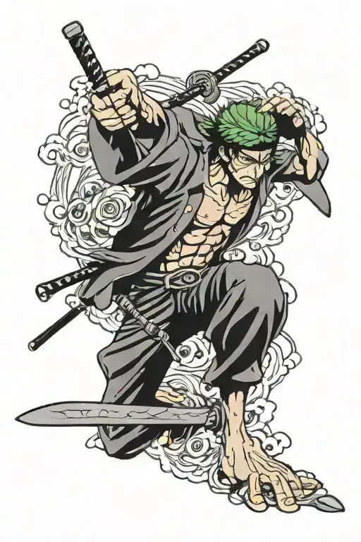 Zoro one piece tattoo design idea
