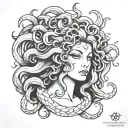 medusa black and white  tattoo design idea