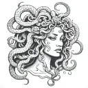 medusa black and white  tattoo design idea