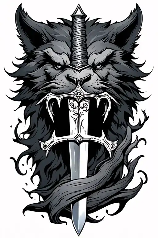 A LONE sword F FREEDOM LOYALTY STRENGTH FAITH BIG DREAMS  PATHWAY CREATES OWN WAY TO RISE ALWAYS IN BAD TIMES THE BEAST  tattoo design idea