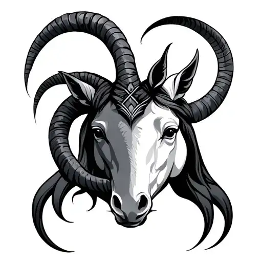 Capricorn and Sagittarius combination small tattoo for Middle chest tattoo design idea