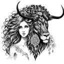 Virgin, Taurus, Leo in Runa tattoo design idea