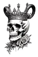 Crown aries skull tattoo design idea