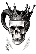 Crown aries skull tattoo design idea