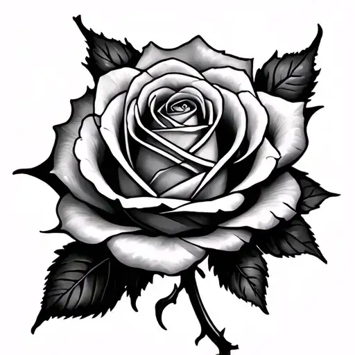 Burning Rose tattoo design idea