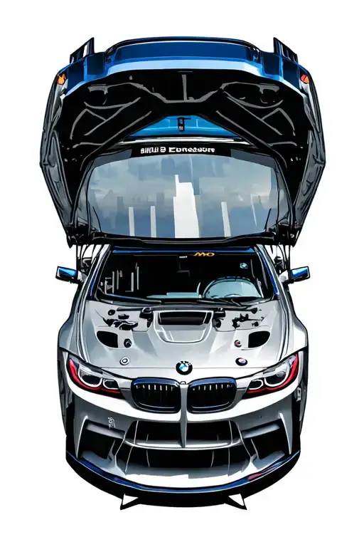 BMW M Letter counter tattoo design idea