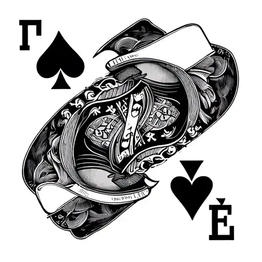 7 of spades 2 and 2 of diamonds playing cards tattoo design idea