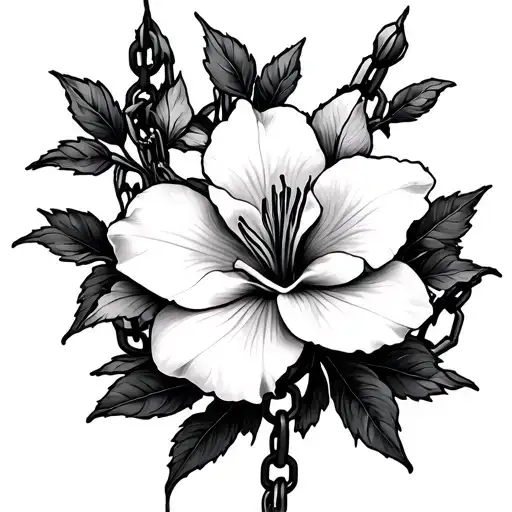 azalea, broken chains tattoo design idea