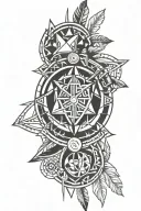 Native American Sigil linear tattoo design idea