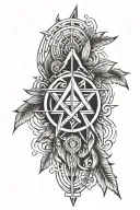 Native American Sigil linear tattoo design idea
