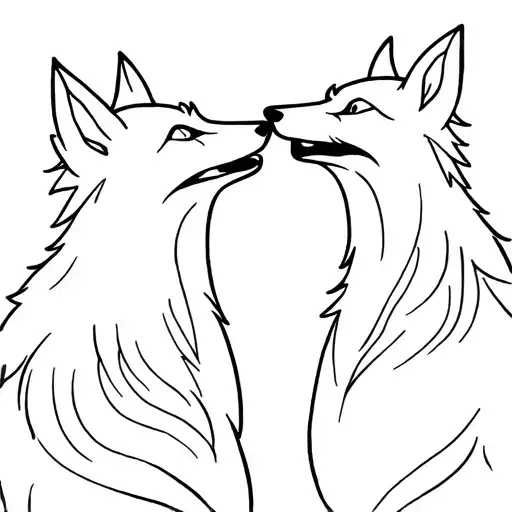 two foxes yelling at each other tattoo design idea