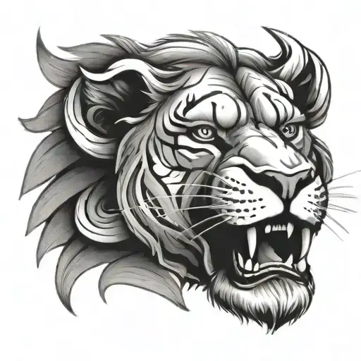 detroit lion wearing tattoo design idea