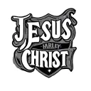 "JESUS-CHRIST" Harley Bar And Shield tattoo design idea