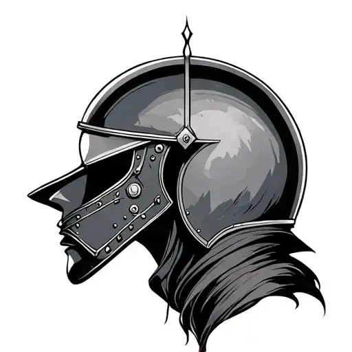faceless kabuko helmet adorned tattoo design idea