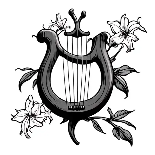 hyacinth Apollo's lyre tattoo design idea