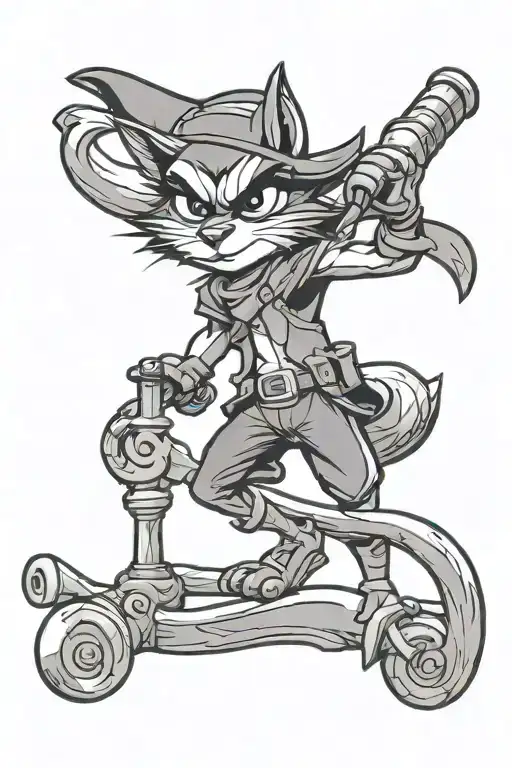 sly cooper cane tattoo design idea