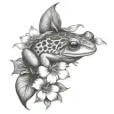 litle frog tattoo design idea