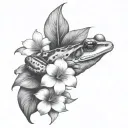 litle frog tattoo design idea