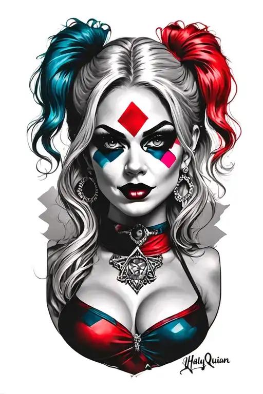 Harley Quinn Rhombuses tattoo design idea