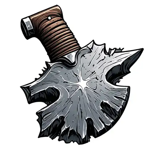 knife made from a railroad spike tattoo design idea