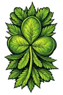 marijuana 4 leaf clover tattoo design idea