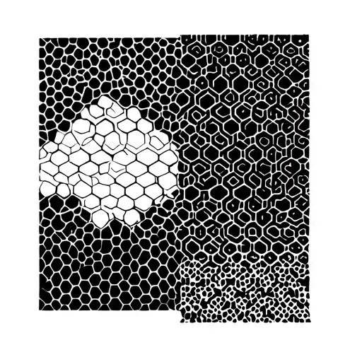 geometric optical illusion textures like honeycombs tattoo design idea
