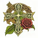 st Patrick and Celtic cross  tattoo design idea
