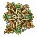 st Patrick and Celtic cross  tattoo design idea