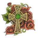 st Patrick and Celtic cross  tattoo design idea