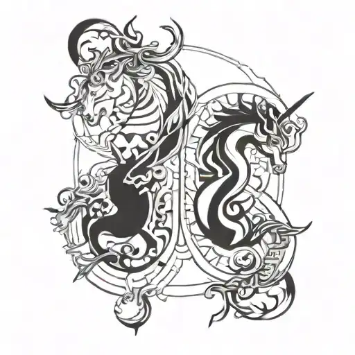 Sagittarius Gemini Pisces tattoo design idea