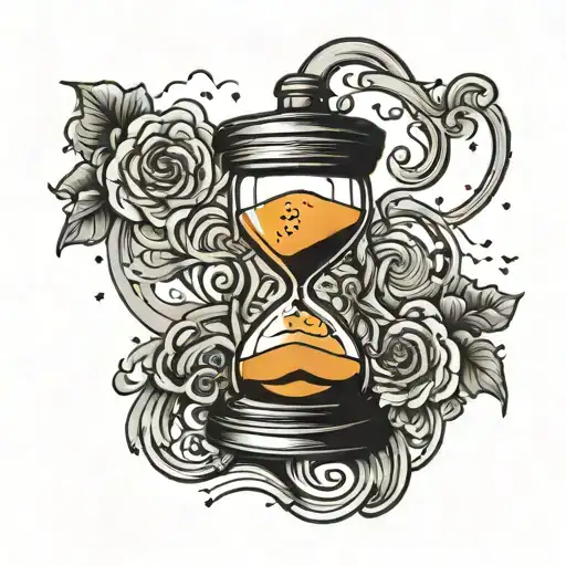 night and day hour glass with sand tattoo design idea